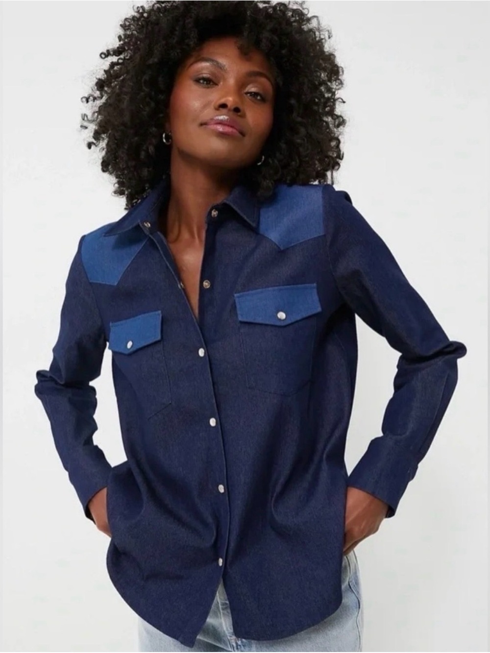 Tuckernuck XXL Two Tone Denim Pearl Snap Western Button Down Shirt NWT
